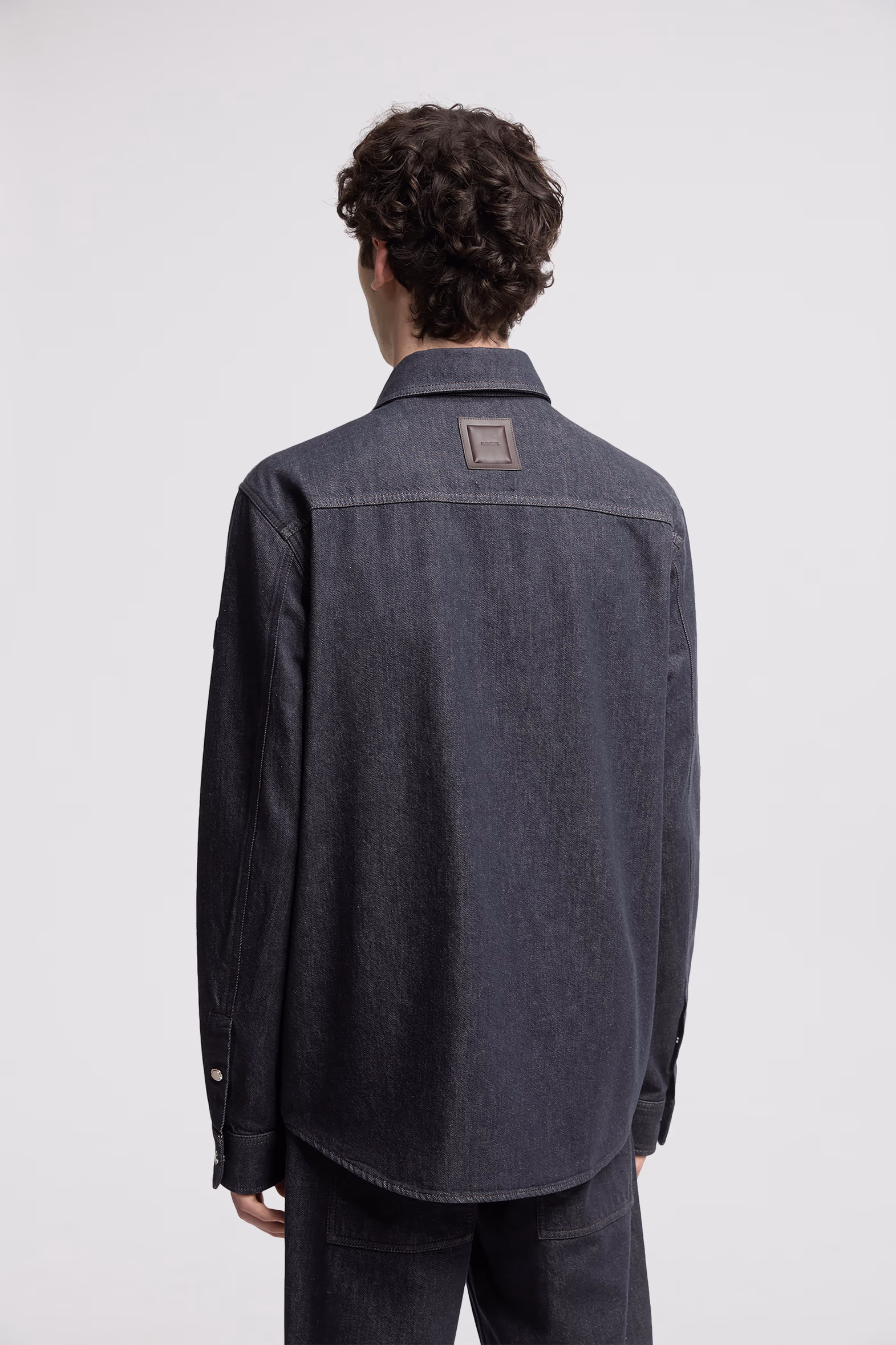 Chemise à manches longues en denim Hommes Bleu Jean Moncler 5